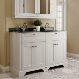 Hudson Reed Floor Standing 4 Door Traditional Vanity Unit With 1 Tap Hole Black Marble Double Basin, Timeless Sand, 1220 X 470 mm - thumbnail 4