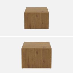 Sweeek - Set Of 2 Square Wood Effect Nesting Coffee Tables Sylva Oak 58X58X40 Cm - thumbnail 2