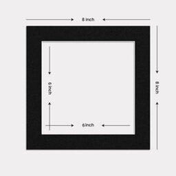 Ak Frames 8X8 Black Picture Mounts To Fit 6X6 Aperture Size - Mount Board Only (No Frame Included) - thumbnail 3