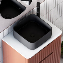 Royal Bathrooms Avenza 600mm Terracotta Clay Floor Standing Countertop Bathroom Vanity Unit 2 Drawer With Art Square Basin - thumbnail 7