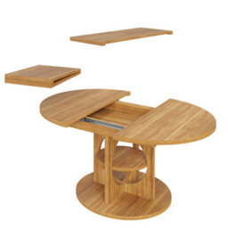 Abrihome Dark Brown Round To Oval Extendable Dining Table, Seats 8, 110-150Cm - thumbnail 8
