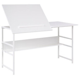 Wyld And Coco Novadesk Home Desk White 140 X 50 Cm With Adjustable Tilting Top And Storage - thumbnail 5