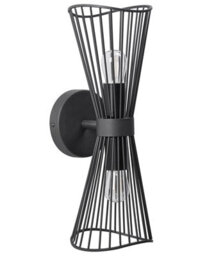 Beliani Wall Lamp Black Iron Led Hourglass Wire Modern, W15 X D17 X H41Cm - thumbnail 2