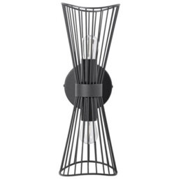 Beliani Wall Lamp Black Iron Led Hourglass Wire Modern, W15 X D17 X H41Cm - thumbnail 3