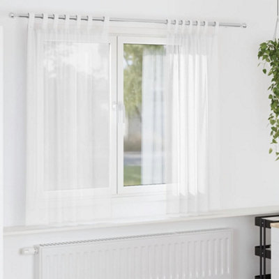 Berkfield Voile Curtains With Loops 2 Pcs White 140X140 Cm - image 1