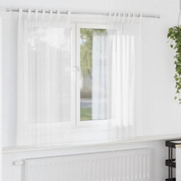 Berkfield Voile Curtains With Loops 2 Pcs White 140X140 Cm - thumbnail 1