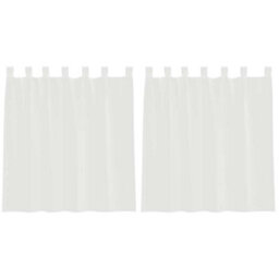 Berkfield Voile Curtains With Loops 2 Pcs White 140X140 Cm - thumbnail 2