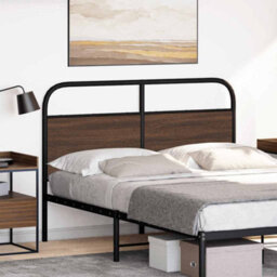 Berkfield Headboard Brown Oak 120 Cm Steel And Engineered Wood - thumbnail 2