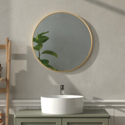 Living And Home 60Cm Gold Round Wall-Mounted Mirror - thumbnail 3