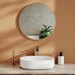 Living And Home 60Cm Gold Round Wall-Mounted Mirror - thumbnail 2