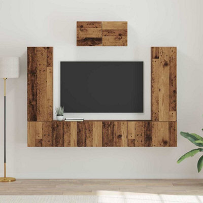 Berkfield Tv Cabinet Set Wall-Mounted 7 Pcs Old Wood Engineered Wood - image 1
