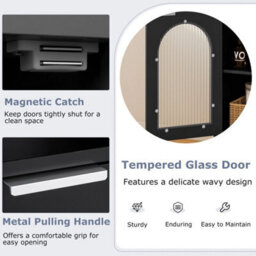 Black Bathroom Floor Cabinet With Adjustable Shelf - thumbnail 5