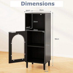 Black Bathroom Floor Cabinet With Adjustable Shelf - thumbnail 2