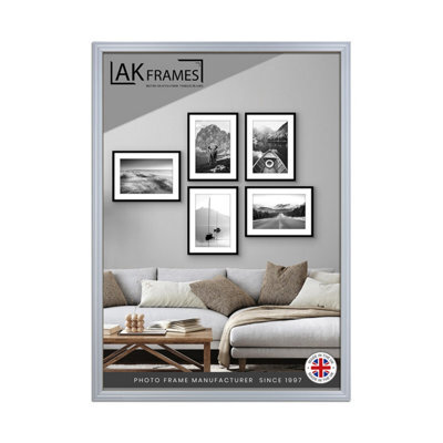 AK Frames 100X80Cm Classic Silver Modern Picture Frame - Poster Frame For Photos, Prints And Wall Art - Elegant Home Decor - image 1