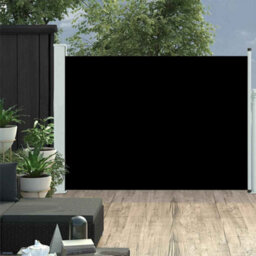 Walplus Patio Retractable Side Awning Garden Sun Shade Canopy Gazebo For Back Door, Porch, Patio 120X500 Cm Black - thumbnail 1