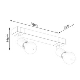 Sollux Lighting Zuca Steel/wood Black 2 Lights Modern Ceiling Light - thumbnail 5