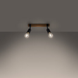 Sollux Lighting Zuca Steel/wood Black 2 Lights Modern Ceiling Light - thumbnail 2