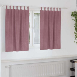Berkfield Blackout Curtains With Hanging Loops 2 Pcs Dark Pink Velvet