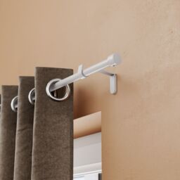 GoodHome Anafi Matt White Extendable Cap Single Curtain Pole Set Set, (L)1200mm-2100mm (Dia)19mm - thumbnail 6