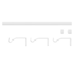 GoodHome Anafi Matt White Extendable Cap Single Curtain Pole Set Set, (L)1200mm-2100mm (Dia)19mm - thumbnail 5