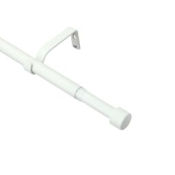 GoodHome Anafi Matt White Extendable Cap Single Curtain Pole Set Set, (L)1200mm-2100mm (Dia)19mm - thumbnail 7
