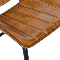 Real Genuine Leather Kitchen Dining Chair Tan Brown 77Cm High X 47Cm Wide X 55Cm Seat Height 48Cm Deep Only Legs To Attach - thumbnail 5