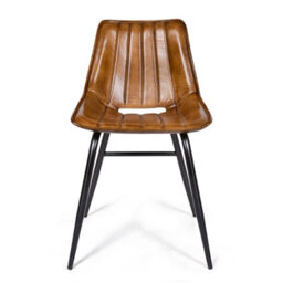 Real Genuine Leather Kitchen Dining Chair Tan Brown 77Cm High X 47Cm Wide X 55Cm Seat Height 48Cm Deep Only Legs To Attach - thumbnail 2