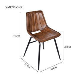 Real Genuine Leather Kitchen Dining Chair Tan Brown 77Cm High X 47Cm Wide X 55Cm Seat Height 48Cm Deep Only Legs To Attach - thumbnail 8