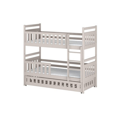 Arte Cashmere Wooden Bunk Bed Olivia With Trundle 90X190Cm - Elegant, Space-Saving Triple Bed