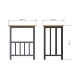 FWSTYLE Oak Magazine Rack Table Graphite Blue Ready Assembled - thumbnail 8