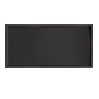 FNX Bathrooms Fnx Matt Black Solid Brass Recessed Wet Room Shower Niche Storage Shelf - 300X600mm Wall-Mounted - image 1