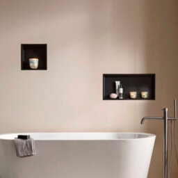 FNX Bathrooms Fnx Matt Black Solid Brass Recessed Wet Room Shower Niche Storage Shelf - 300X600mm Wall-Mounted - thumbnail 3