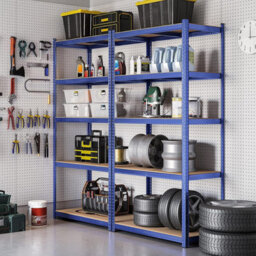 Songmics Garage Shelving, 5-Tier Storage Rack, 180 X 90 X 40 Cm Max. Load 875 Kg (175 Kg Per Tier), Shelving Unit, Adjustable Shelves, Blue - thumbnail 3
