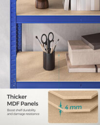 Songmics Garage Shelving, 5-Tier Storage Rack, 180 X 90 X 40 Cm Max. Load 875 Kg (175 Kg Per Tier), Shelving Unit, Adjustable Shelves, Blue - thumbnail 8