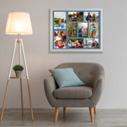 AK Frames 20X16 Silver Sleek Multi Photo Frame With Pompadour Mount - Holds 9 Apertures (2X) 7X5, (7X) 6X4 Photos - thumbnail 3