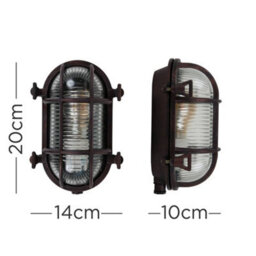 Valuelights Bow Rust Nautical Oval Bulkhead Ip64 Filament Led Outdoor Wall Light - thumbnail 4