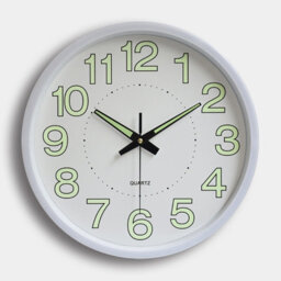 12 Large Luminous Wall Clocks Glow In The Dark Silent Home Digital Clock Decor White - thumbnail 1