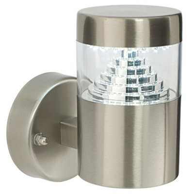 Ip44 Outdoor Wall Light Brushed Steel Led Lamp Modern Stepped Outdoor Garden - image 1