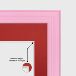 AK Frames 20X16 Pastel Pink Classic Multi Photo Frame With Crimson Mount - Holds 9 Apertures (2X) 7X5, (7X) 6X4 Photos - thumbnail 7