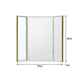 Melody Maison Large Gold Dressing Table Triple Mirror - 70Cm X 60Cm - thumbnail 9