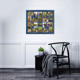 AK Frames 80X70Cm Navy Blue Classic Multi Photo Frame With Blue Mount - Holds 20 Apertures (18X) 6X4, (2X) 4X4 Photos - thumbnail 3