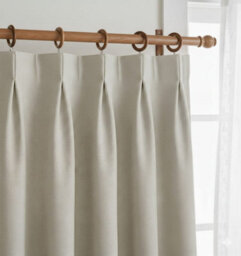 Homeelabador 24 X Premium 45mm Oak Colour Solid Wood Curtain Pole Rings With Eyelets For Curtain Poles - thumbnail 2