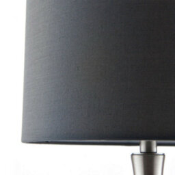 Touch Dimmer Table Lamp Satin Nickel & Grey Shade Modern Metal Bedside Light - thumbnail 3