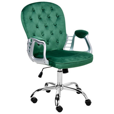 Beliani Desk Chair Princess Velvet Green - image 1