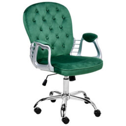 Beliani Desk Chair Princess Velvet Green