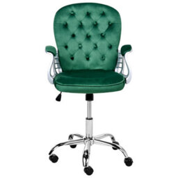 Beliani Desk Chair Princess Velvet Green - thumbnail 4