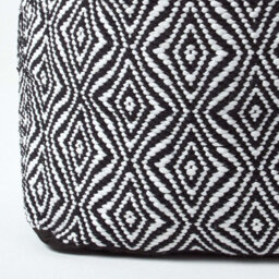 Homescapes Trance Black And White Diamond Pattern Recycled Fibre Square Bean Filled Pouffe, 40 Cm - thumbnail 4