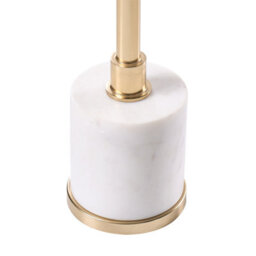 Wyld and Coco Aster Home Side Table, White Marble Base With Gold-Toned Steel Tray Top, Round 36Cm - thumbnail 5