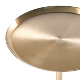 Wyld and Coco Aster Home Side Table, White Marble Base With Gold-Toned Steel Tray Top, Round 36Cm - thumbnail 3
