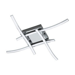 Stylish Flush Mount Ceiling Light With Chrome And White Finish, 4X5W Led Bulbs Included